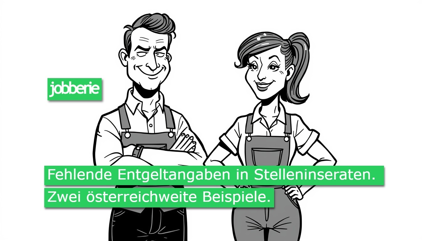 Fehlende Entgeltangaben in Stelleninseraten. Zwei österreichweite Beispiele.