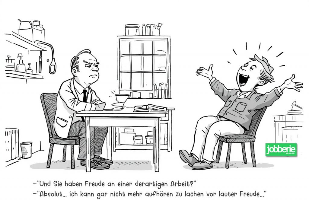 Freude an der Arbeit
Cartoon - mit KI erstellt
